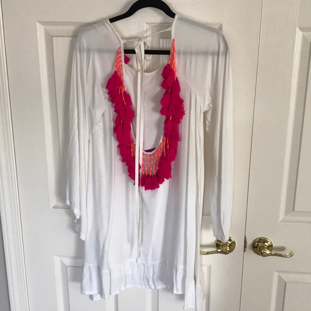 Sundress Indiana short tassel back beach dress